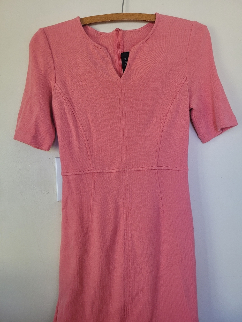 St. John Coral Pink Short Sleeve Knit Dress